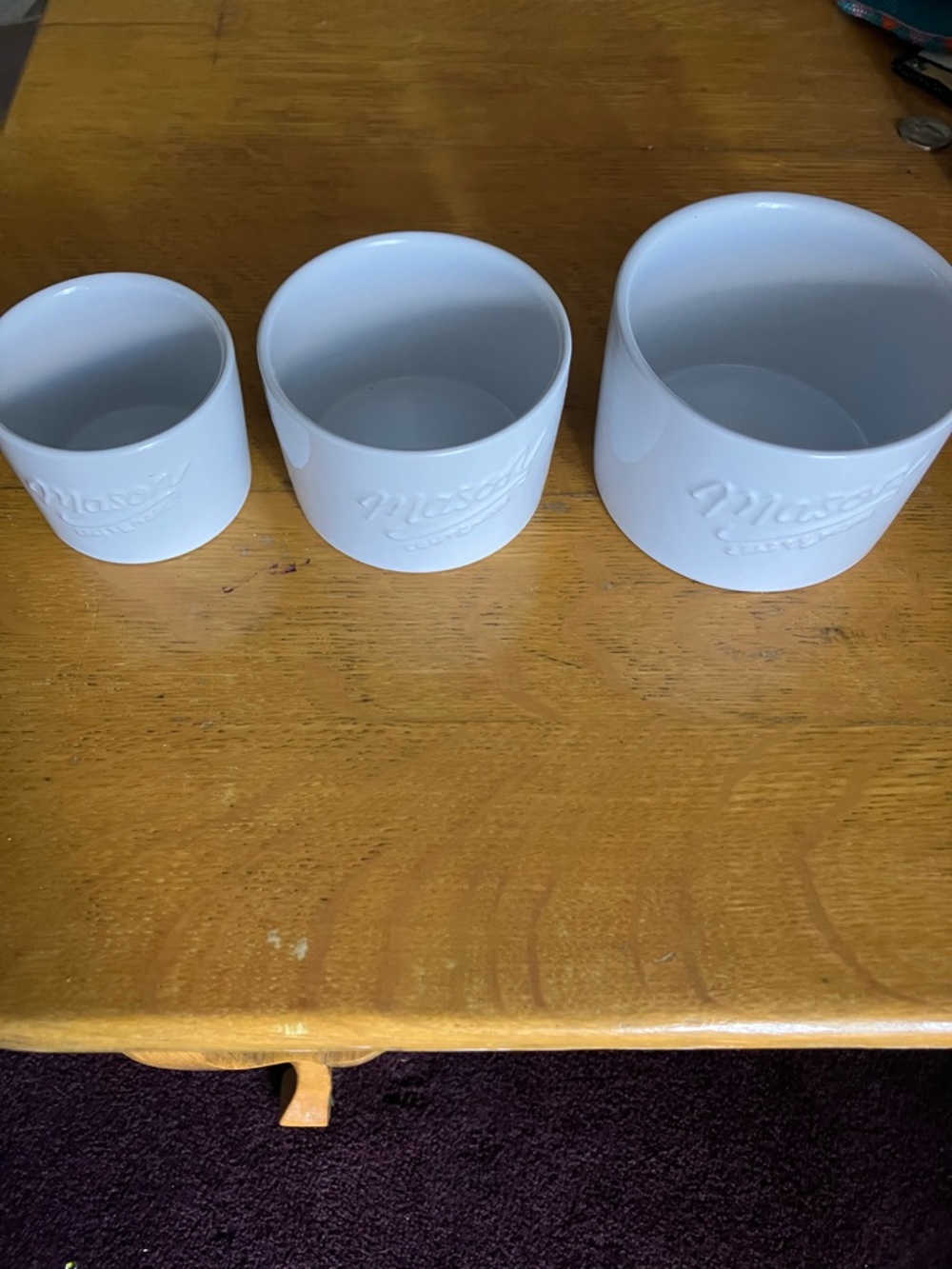 White Mason Mixing Bowl Set - 3 PC